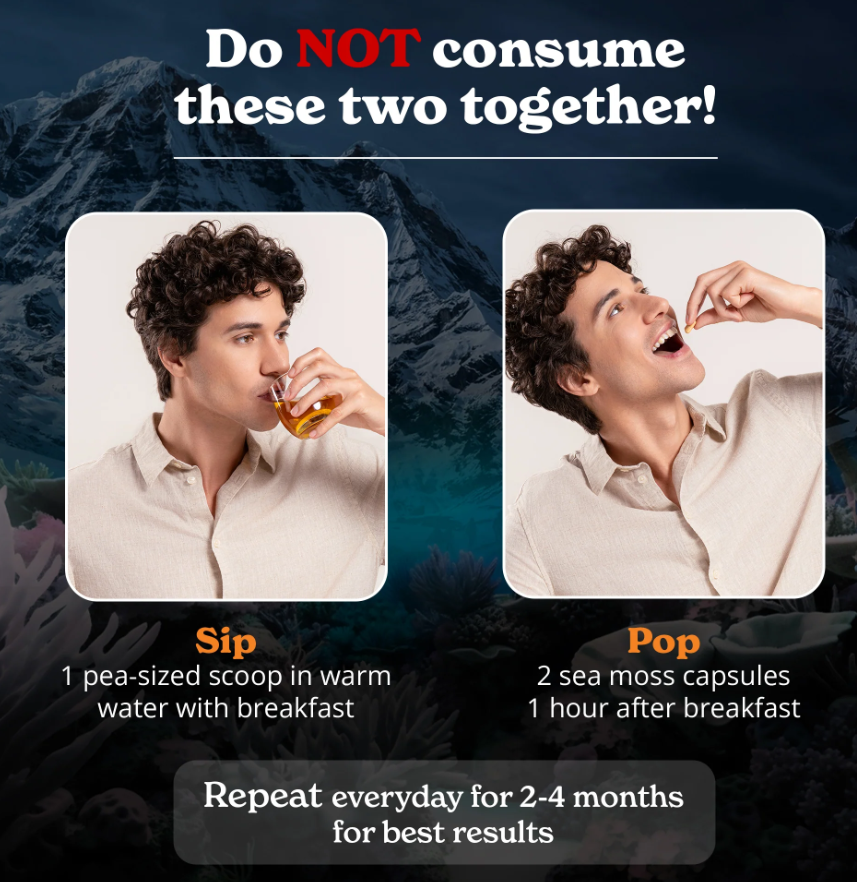 Poza produs Better Alt Shilajit Sea Moss, Formula de Shilajit cu Alge Marine, Ashwagandha si Tongkat Ali, General Nutrition Corp | 120 cps