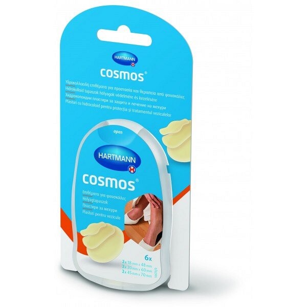 Poza produs PLASTURI COSMOS BLISTER MIX CU HIDROCOLOID 3 DIMENSIUNI 6BUC