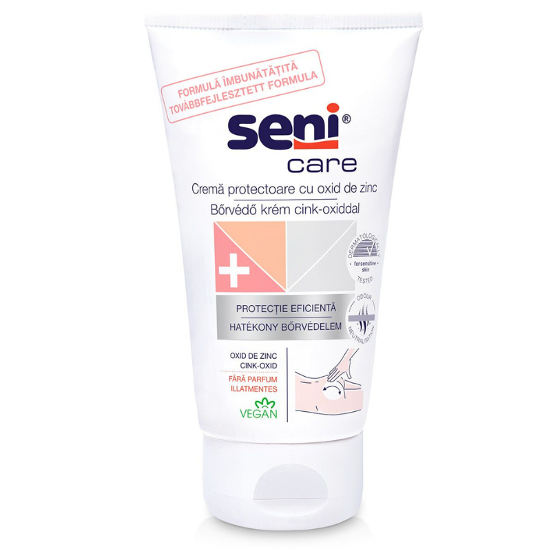 Poza produs Crema protectoare cu oxid de zinc fara parfum SENI CARE, TZMO | 100 ml