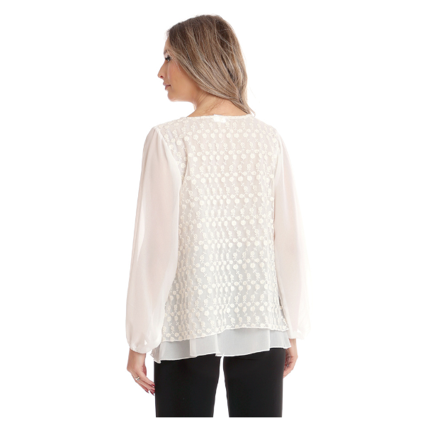 Poza produs Bluza voal si dantela CI25015 ivoire, Cesy | marimea L