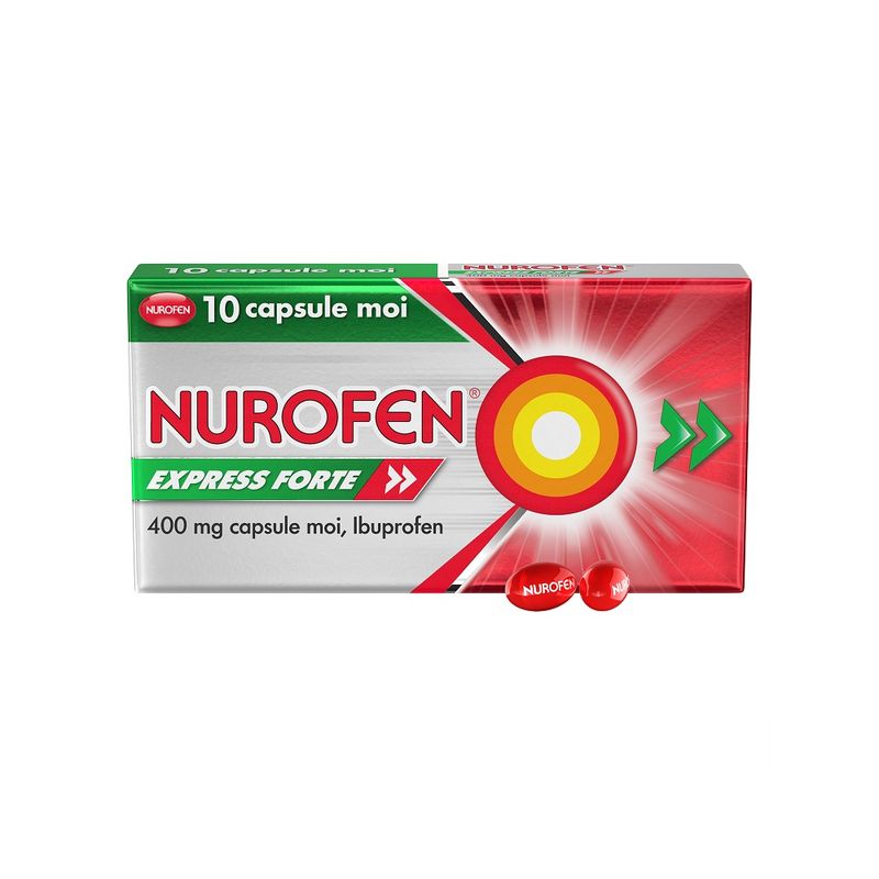 Poza produs Nurofen Express Forte 400 mg, Reckitt Benckiser | 10 capsule moi