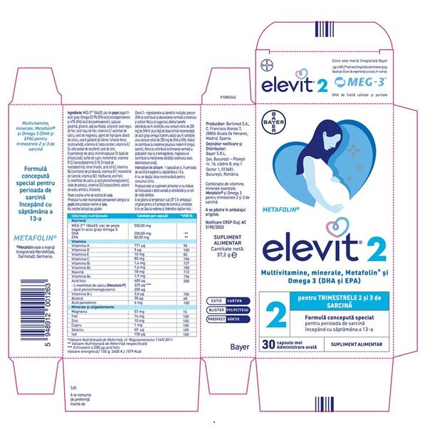 Elevit 2, Bayer | 30 capsule moi — poza produs 2/3
