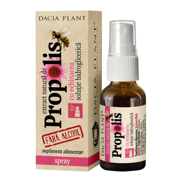 Poza produs Propolis cu Echinacea fara alcool spray, Dacia Plant | 20 ml