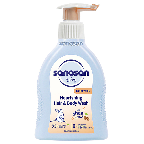 Gel nutritiv de curatare pentru par si corp, Sanosan | 200 ml — poza produs 1/2