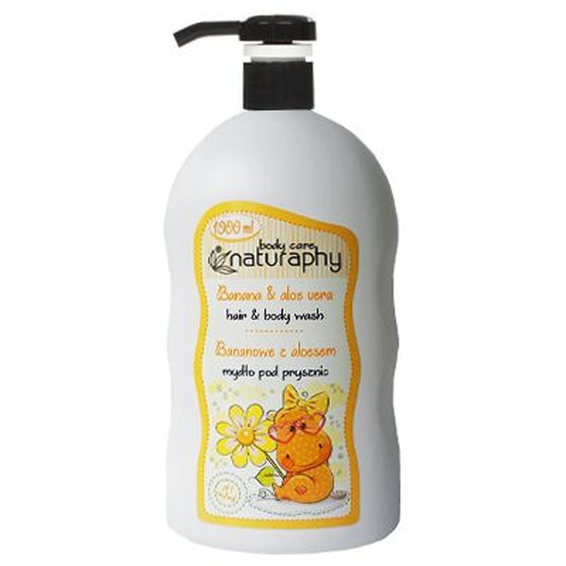 Poza produs Sampon si gel de dus pentru copii Banane si Aloe Vera Naturaphy, Blux | 1L