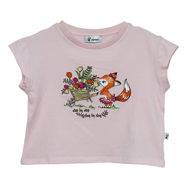 Poza produs Tricou maneca scurta fete DL06 roz pal vulpita, Danina | 2 ani
