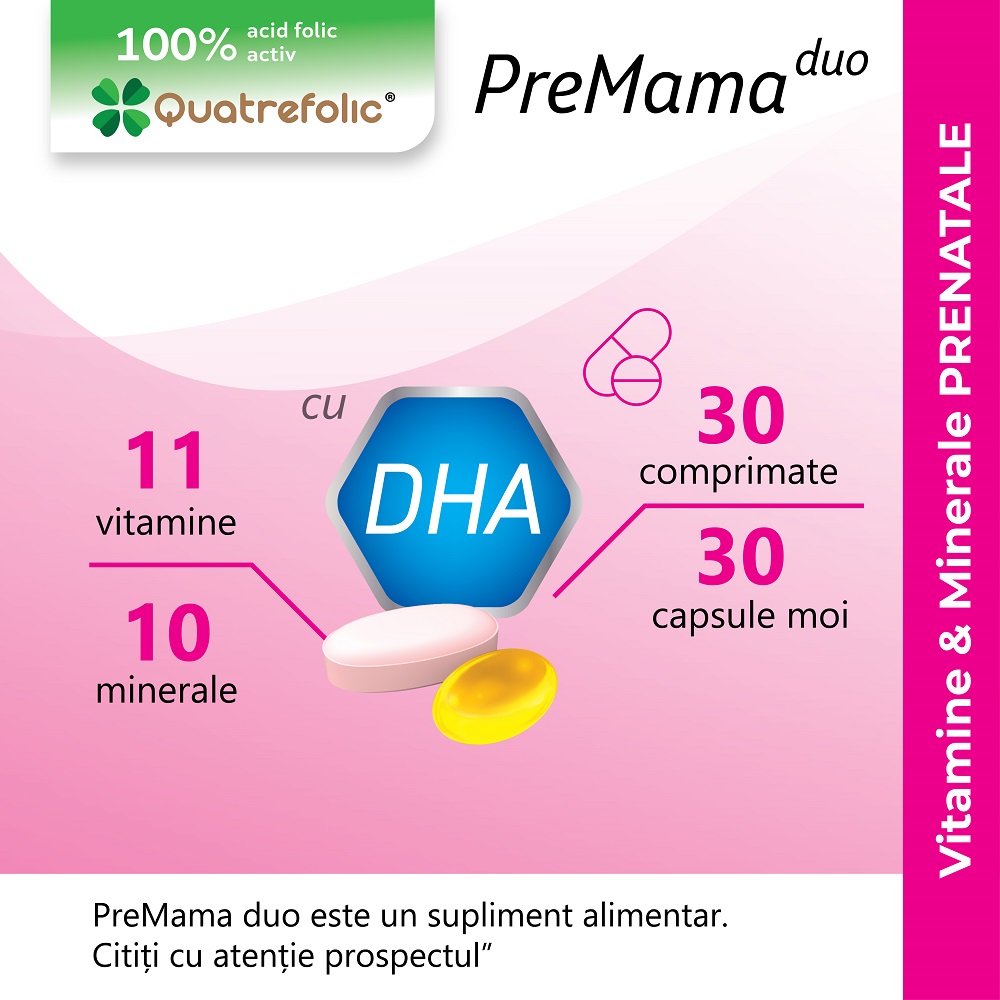 Poza produs PreMama Duo, Alkaloid | 30 comprimate + 30 capsule moi