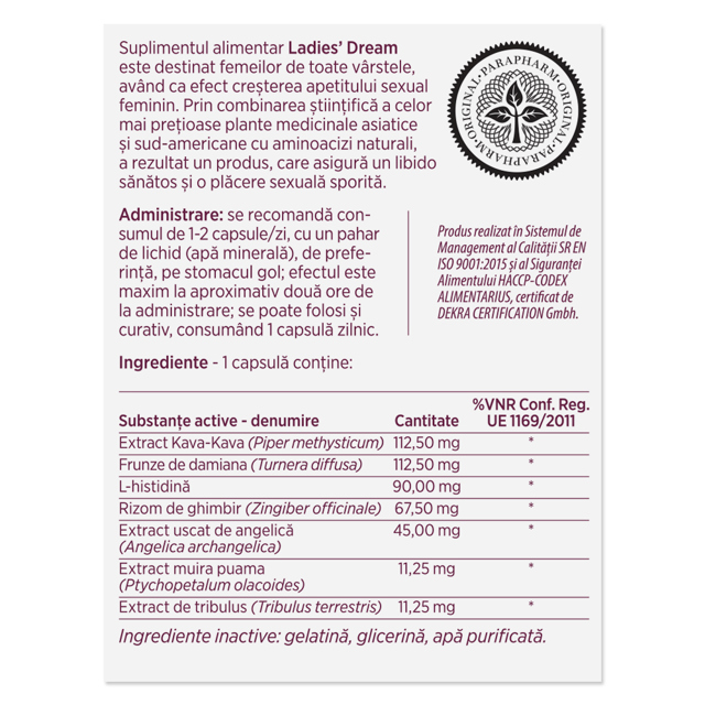 Poza produs Ladies Dream, Parapharm | 2 cps