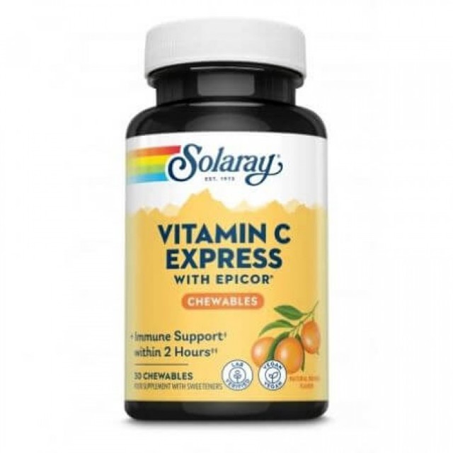 Poza produs Vitamina C Express Solaray, Secom | 30 comprimate masticabile