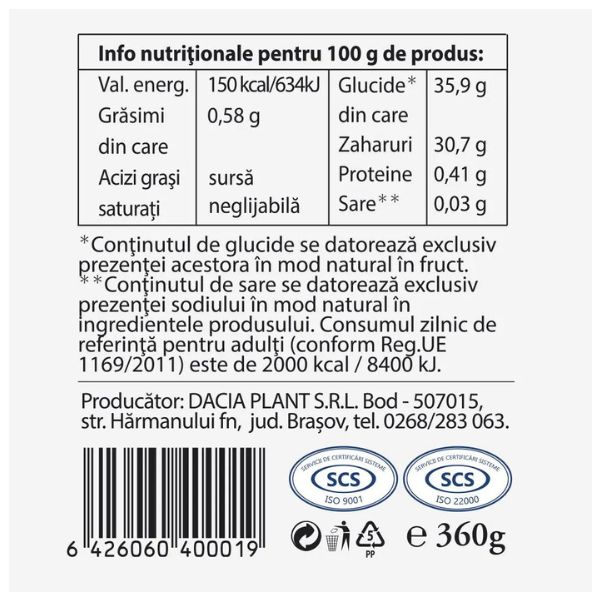 Poza produs Bun de tot dulceata de afine, fara zahar, Dacia Plant | 360g