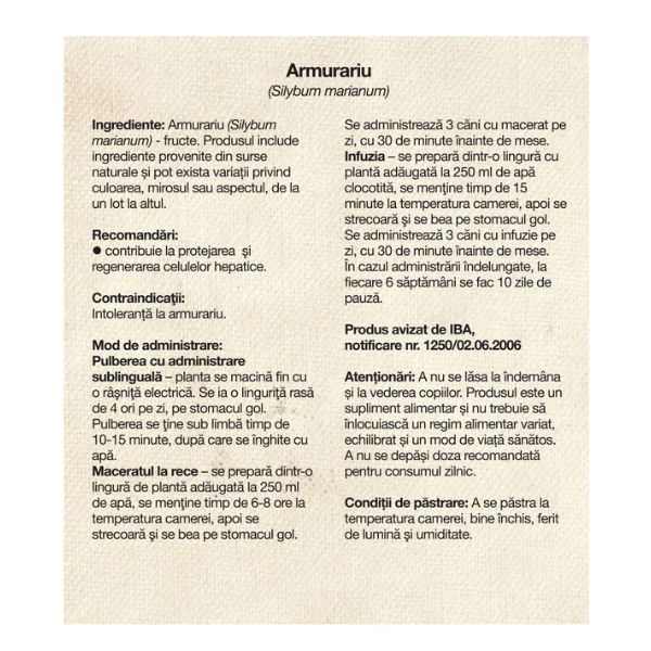 Poza produs Ceai de armurariu | 50 gr