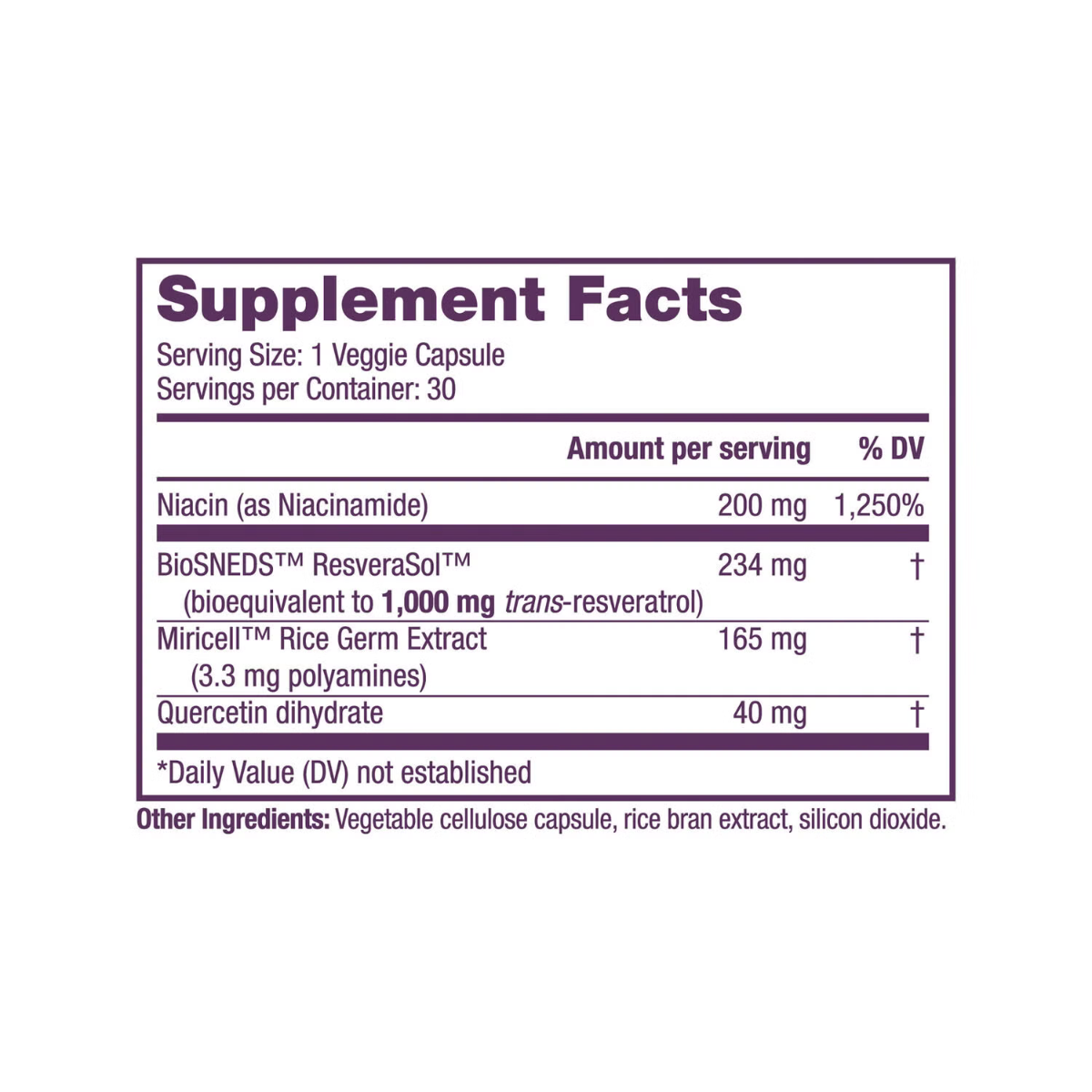 Poza produs ResVitale Resveratrol+ NAD & Miricell, GNC | 30 capsule