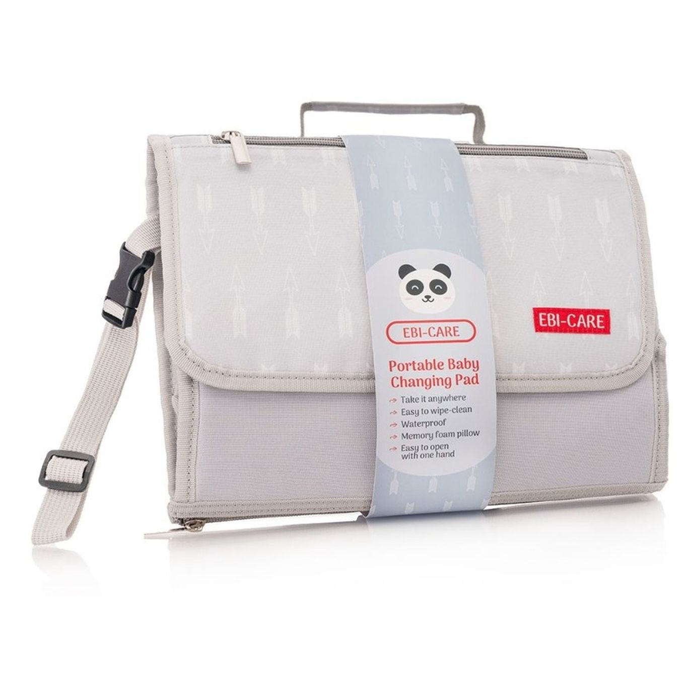 Poza produs Geanta bebelusi pentru schimbat scutece si infasat Gri 32x24 cm, EBI-CARE