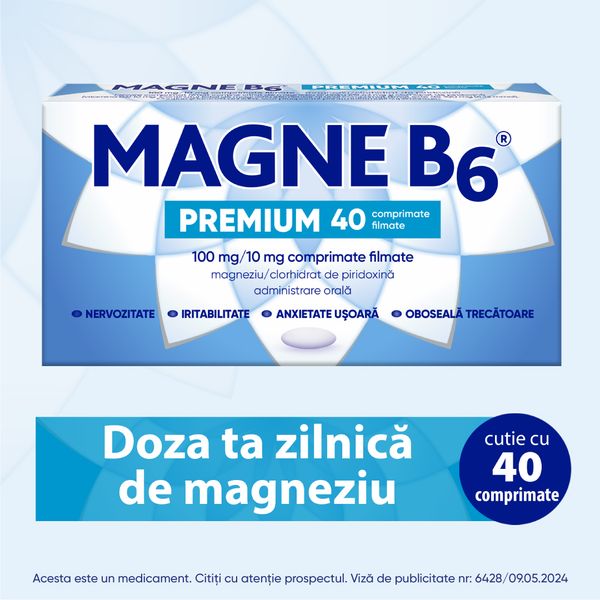 Poza produs Magne B6 Premium 100 mg/10 mg, Opella Healthcare | 40 comprimate filmate