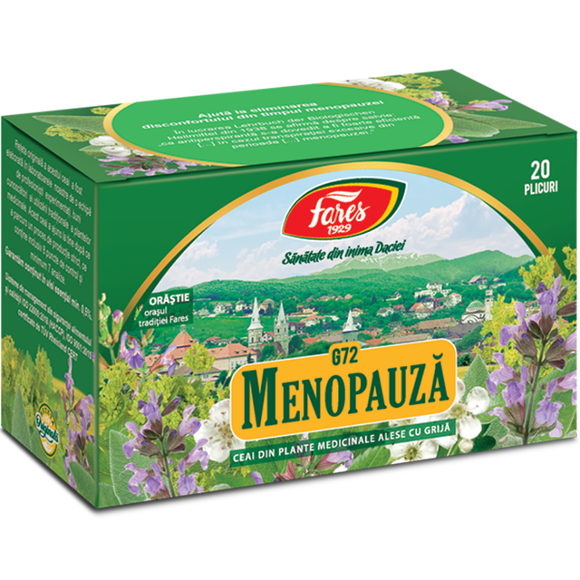 Poza produs Menopauza, G72, ceai la plic, Fares | 20 plicuri