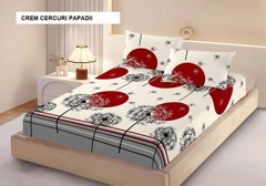 Husa de pat FINET + 2 fețe de perna crem cercuri papadii 200x160 cm, Ralex | 1 buc