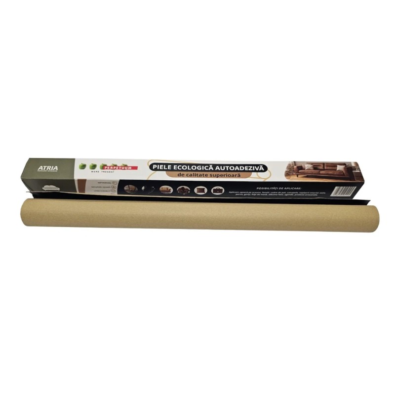 Poza produs Piele ecologica autoadeziva 0.7 mm negru, Perpetuum | 49.50x137 cm
