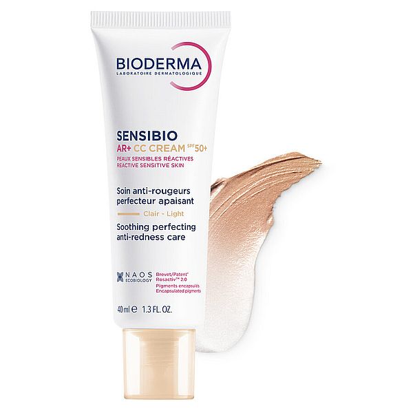 Crema CC pentru piele sensibila cu factor de protectie SPF50+, nuanta Light Tint Sensibio AR+, Bioderma | 40 ml — poza produs 5/14