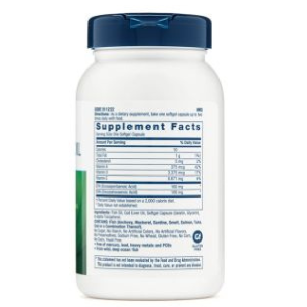 Poza produs Cod Liver Oil Soft Gel, GNC | 90 capsule