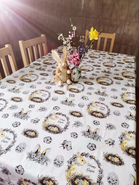 Fata de masa Paste (mare) BBC Ranforce, crem Happy Easter, 240x150 cm, Andana | 1 buc — poza produs 1/2