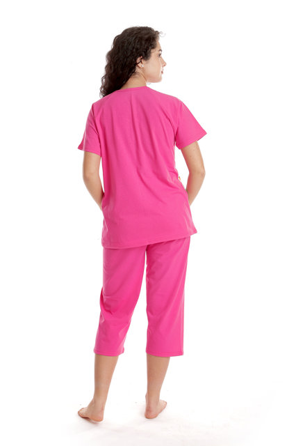 Poza produs Pijama 3/4 dama AV2416 ciclame/multicolor hearts, Andana | marimea S