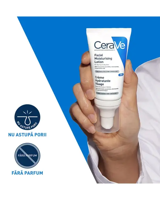 Poza produs CeraVe Crema hidratanta de fata, ten normal-uscat | 52ml