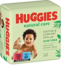 Huggies Natural Care servetele umede trio cu aloe vera | 3 pachete x 56 bucati