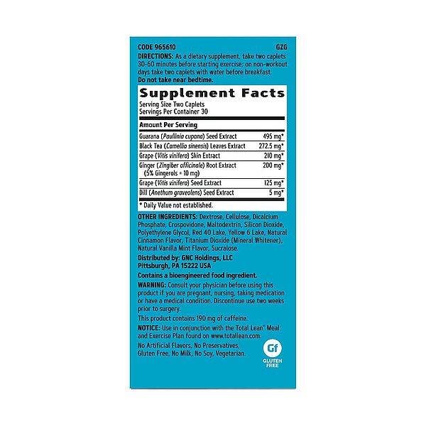GNC Total Lean Burn 60, Formula Termogenica Pentru Stimularea Metabolismului | 60 tb — poza produs 6/6