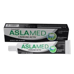 Pasta de dinti cu carbune activ AslaMed, Farmec | 75 ml
