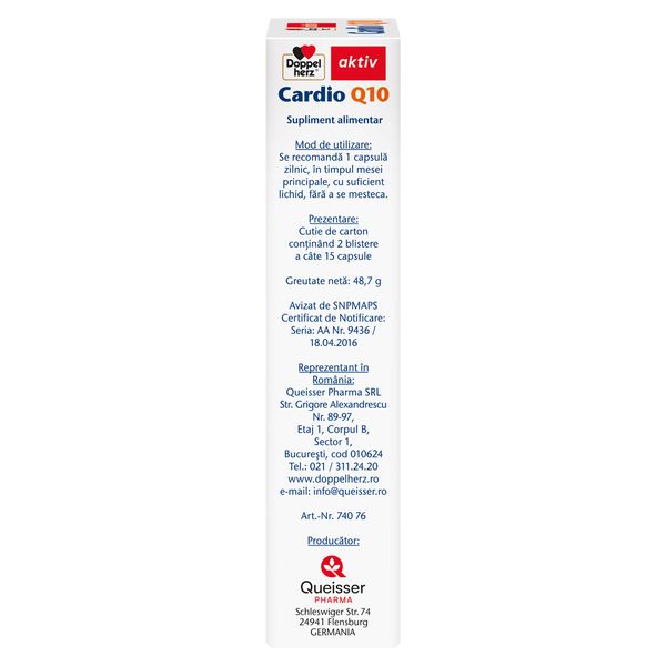 Cardio Q10, Doppelherz Aktiv | 30 comprimate — poza produs 3/4