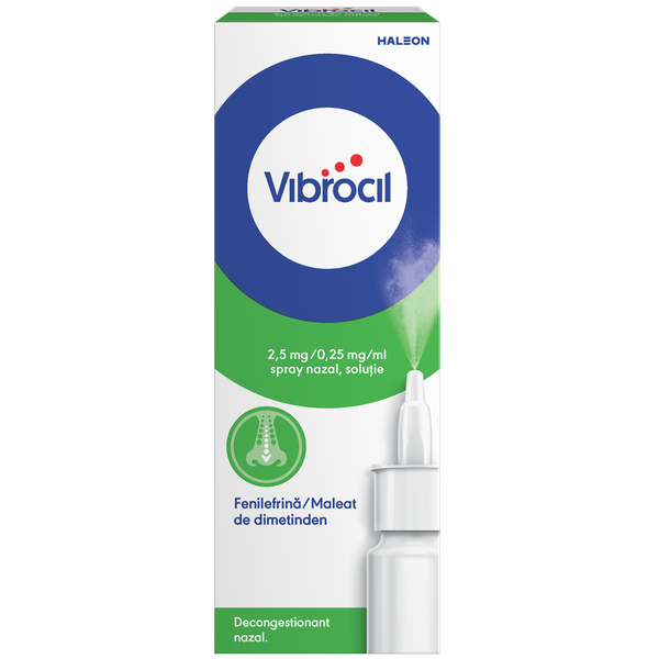 Poza produs Vibrocil 2,5 mg/0,25 mg/ml, Haleon | 15 ml spray nazal