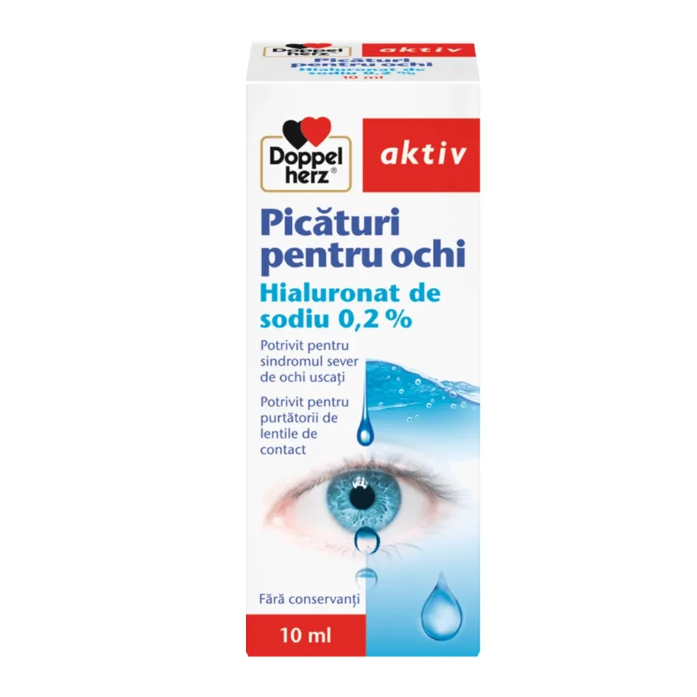 Poza produs Picaturi oftalmice Augen Tropfen Hyaluron 0.2%, Doppelherz Aktiv | 10 ml