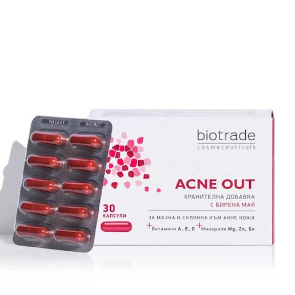 Poza produs Supliment alimentar pentru ten acneic Acne Out | 30 capsule