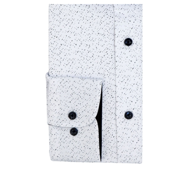 Camasa barbati CONFORT DND Y24-01 Slim Fit, alb/imprimeu bleumarin, Gama | marimea 39/40 — poza produs 2/2