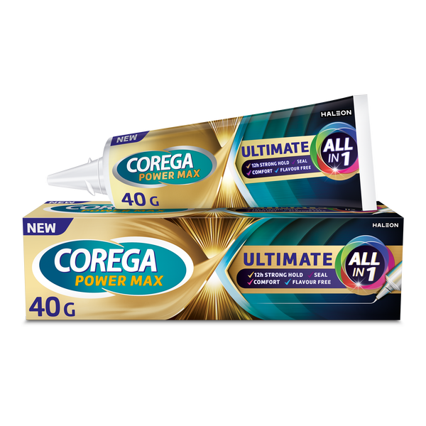 Poza produs Crema adeziva pentru proteza dentara Corega Power Max Ultimate All in 1, Haleon | 40 g