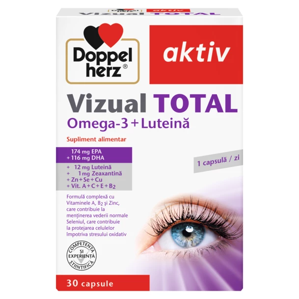 Poza produs Vizual Total Omega 3 + Luteina, Doppelherz | 30 capsule