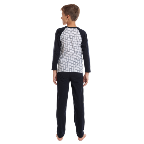 Pijama copii (baieti) AT2440 bleumarin/imprimeu geometric, Andana | marimea 32 (5/6 ani) — poza produs 2/2