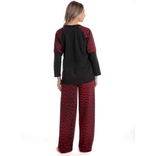 Tinuta dama AI2505 negru/bordo animal print, Andana | marimea S — poza produs 3/3