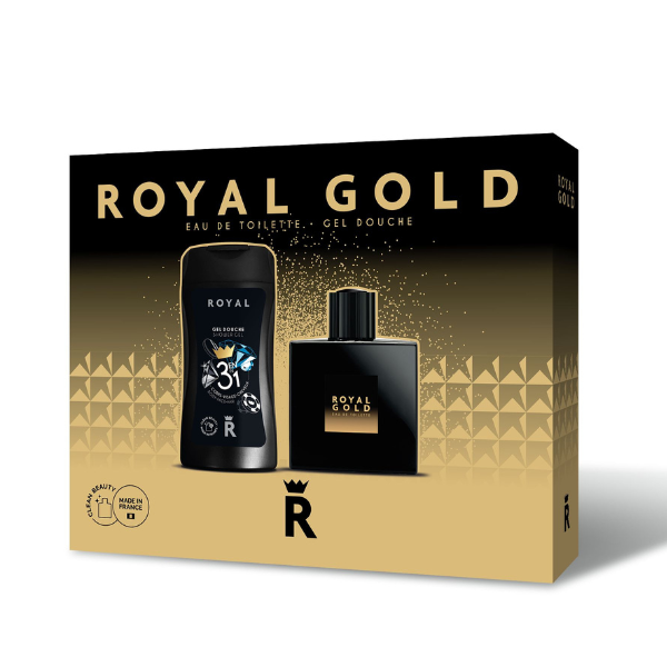 Set cadou barbati Royal Gold, Corania | EDT 100 ml + gel de dus 250 ml