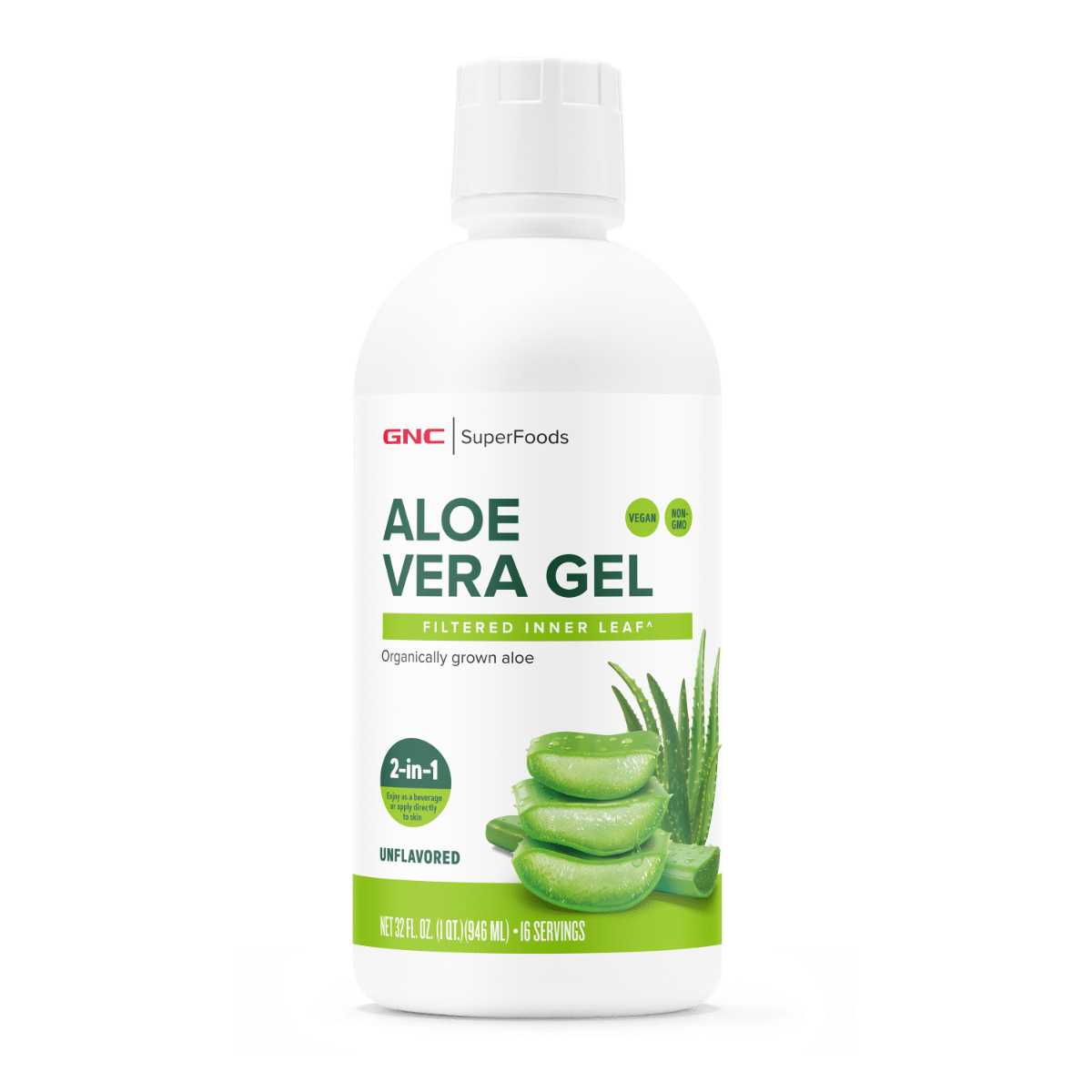 Aloe Vera Gel Organic fara aroma Superfoods, GNC | 946 ml