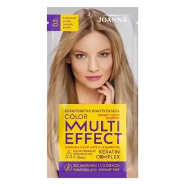 Sampon nuantator cu keratina Multi Effect Color 03 Blond natural, Joanna | 35 g