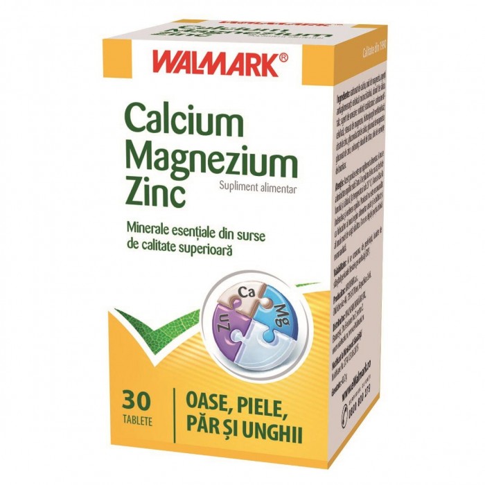 Calciu Magneziu Zinc, Walmark | 30 tablete