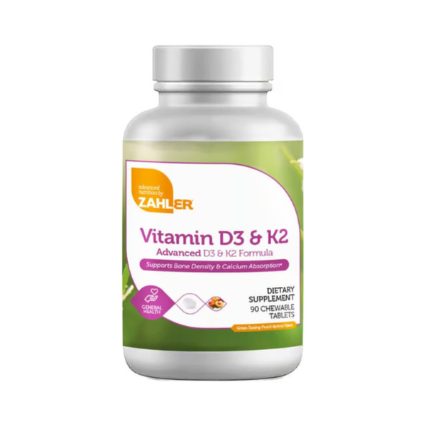 GNC Zahler Chewable Vitamin D3 + K2 , General Nutrition Corp | 90 tbl. masticabile