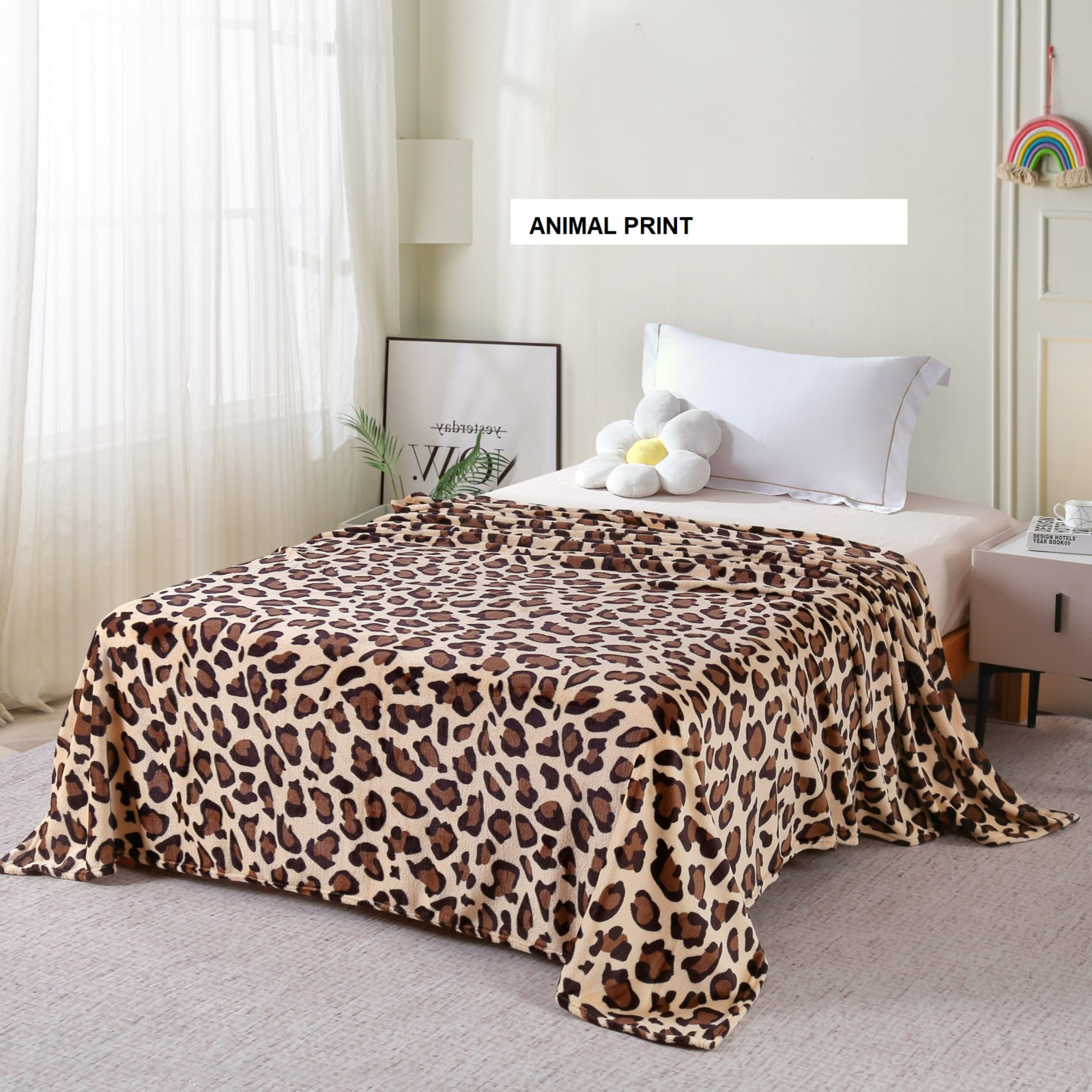Patura pufoasa Animal Print 200x220 cm, Ralex | 1 buc
