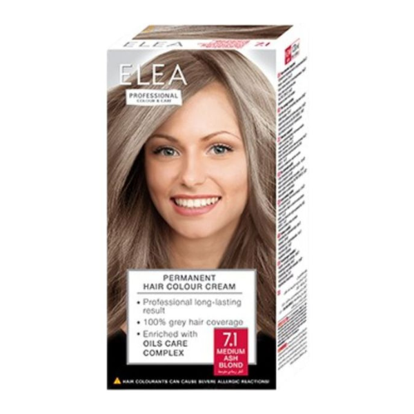 Vopsea de par 7.1 - Blond Cenusiu, Elea Professional | 123 ml