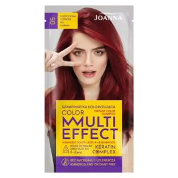 Sampon nuantator cu keratina Multi Effect Color 05 Rosu coacaza, Joanna | 35 g