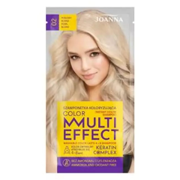 Sampon nuantator cu keratina Multi Effect Color 02 Blond perlat, Joanna | 35 g