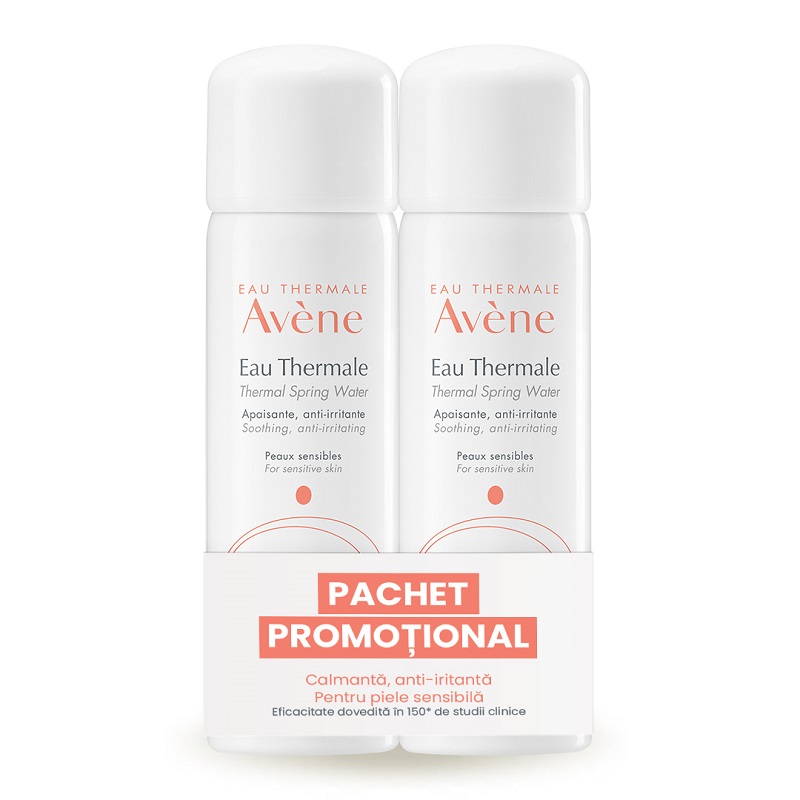 Pachet apa termala spray, Avene | 50 ml + 50 ml