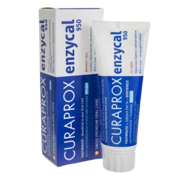 Pasta de dinti cu enzime si fluor EnzyCal 950, Curaprox | 75 ml