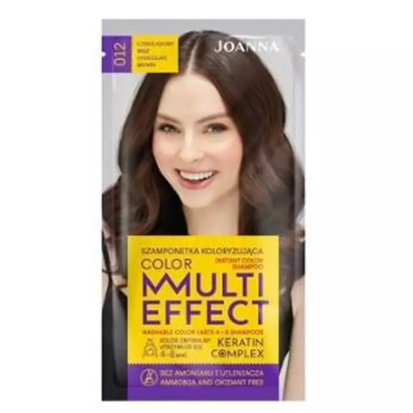 Sampon nuantator cu keratina Multi Effect Color 012 Ciocolatiu, Joanna | 35 g